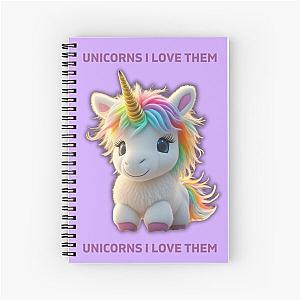 Unicorns I Love Them - Despicable Me Agnes Spiral Notebook