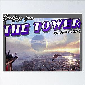 Destiny Inspired 'Greetings from The Tower' Alternative 2 Vintage  Retro Postcard Weathered Design Poster