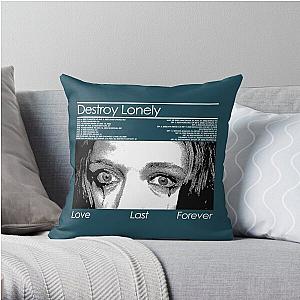 Vintage Destroy Lonely Love Last Forever Graphic Music Art BLK  Throw Pillow RB1910