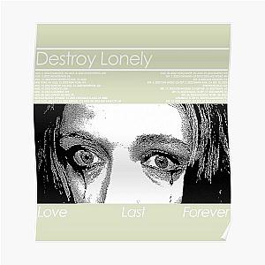 Vintage Destroy Lonely Love Last Forever Graphic Music Art BLK  Poster RB1910