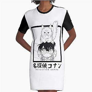 Detective Conan - Conan and Cat Graphic T-Shirt Dress