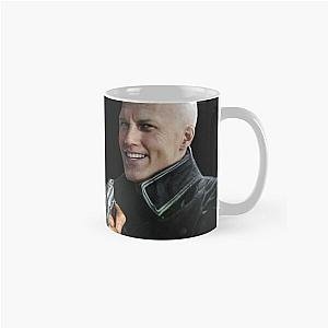 Devil May Cry Mugs - Bald Vergil pointing a gun - blursed Devil May Cry funny face meme Classic Mug RB2112 [ID9325]