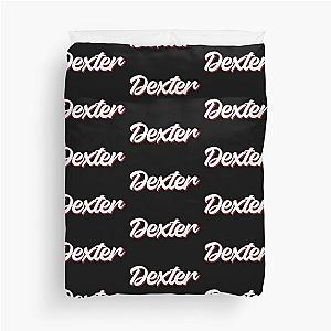 Retro Dexter Name Label (Black) Duvet Cover