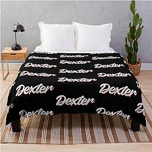 Retro Dexter Name Label (Black) Throw Blanket