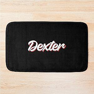 Retro Dexter Name Label (Black) Bath Mat