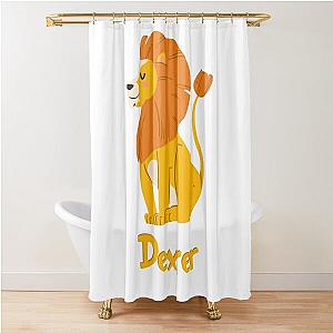 Dexter Lion Baby Boy Wild Animal Name Shower Curtain