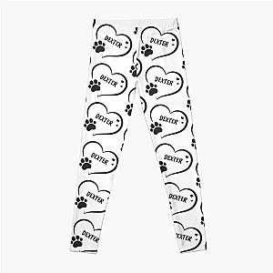 Dexter pet dog or cat name in a heart with a paw, great gift for dog or cat owners Leggings