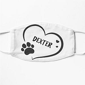 Dexter pet dog or cat name in a heart with a paw, great gift for dog or cat owners Flat Mask