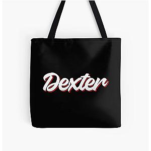 Retro Dexter Name Label (Black) All Over Print Tote Bag