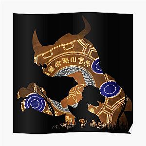 Greymon and Agumon Digivolution Courage Set Silhouette Poster RB2806