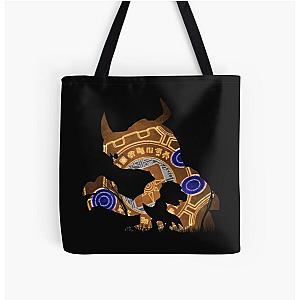 Greymon and Agumon Digivolution Courage Set Silhouette All Over Print Tote Bag RB2806