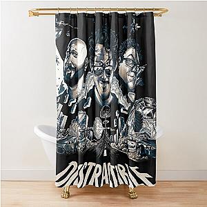 Distractible Merch Monochrome Distractible Shower Curtain