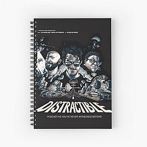 Distractible Merch Monochrome Distractible Spiral Notebook