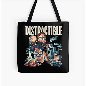 Distractible Podcast merch All Over Print Tote Bag