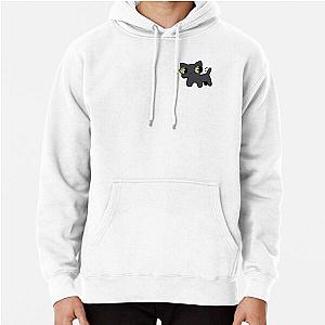 Grey Disturbed Cat  Green Eyes  Pullover Hoodie RB0301