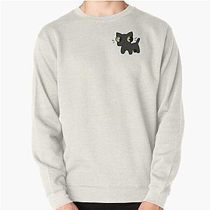 Black Disturbed Cat  Green Eyed  Pullover Sweatshirt RB0301