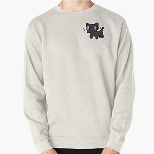 Black Disturbed Cat  Blue Eyed  Pullover Sweatshirt RB0301