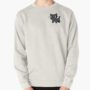 Grey Disturbed Cat  Green Eyes  Pullover Sweatshirt RB0301