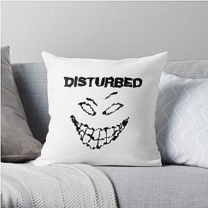 black disturbed smile Throw Pillow RB0301