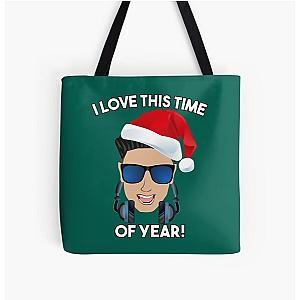 Funny DJ Pauly D Christmas I Love This Time of Year!  All Over Print Tote Bag