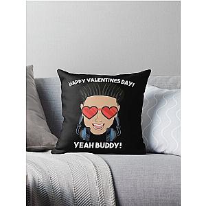 Valentines Day DJ Pauly D with Heart Sunglasses Happy Valentines Day Yeah Buddy Throw Pillow