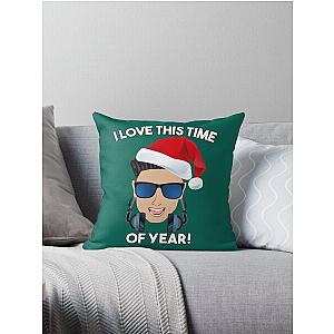 Funny DJ Pauly D Christmas I Love This Time of Year Throw Pillow