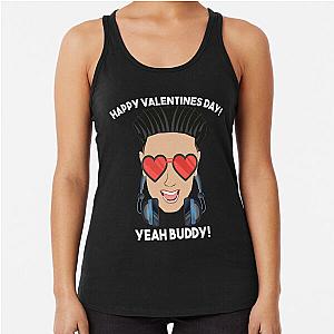 Valentines Day DJ Pauly D with Heart Sunglasses Happy Valentines Racerback Tank Top