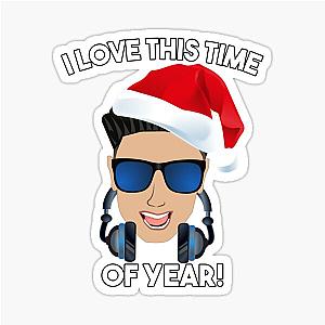 Funny DJ Pauly D Christmas I Love This Time of Year Sticker