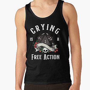 Funny DND RPG Critical failure: Crying is a free action, Natural one D20 dice. Tank Top RB1210