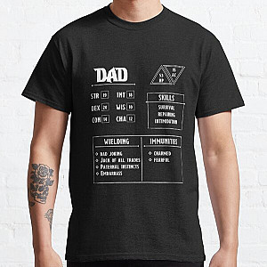 Dad Character Sheet | Dungeons and Dragons Shirt | DND Shirt | Dungeons and Dragons Gifts | DND Gifts | Dungeon Master | Fathers Day Gifts Classic T-Shirt RB1210