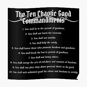 "The Ten Chaotic Good Commandments" DnD Alignment  Poster RB1210