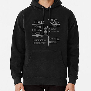 Dad Stats - Character Sheet - White Pullover Hoodie RB1210