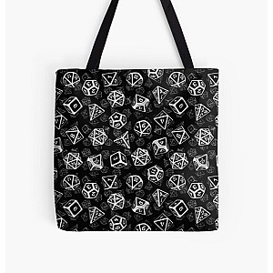 D20 Dice Set Pattern (White) All Over Print Tote Bag RB1210