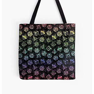 D20 Dice Set Pattern (Rainbow) All Over Print Tote Bag RB1210