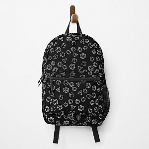 DnD Dice White on Black Pattern Backpack RB1210