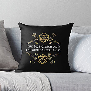 The Dice Giveth and Taketh Away Natural 20 and Critical Fail Throw Pillow RB1210