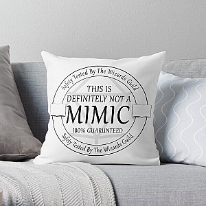 "Safety Tested For Mimics" by the Wizard's Guild Throw Pillow RB1210