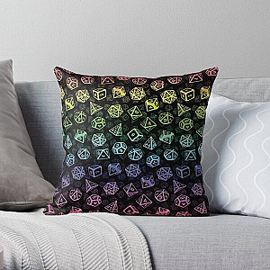 D20 Dice Set Pattern (Rainbow) Throw Pillow RB1210