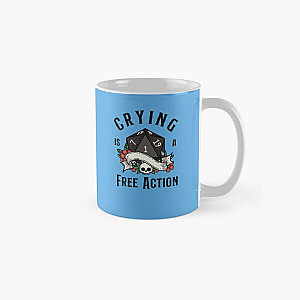DND RPG Funny Critical Failure Crying Is A Free Action, Natural One D20 Dice.  Classic Mug RB1210