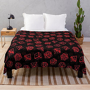D20 Dice Set Pattern (Red) Throw Blanket RB1210