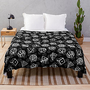 D20 Dice Set Pattern (White) Throw Blanket RB1210