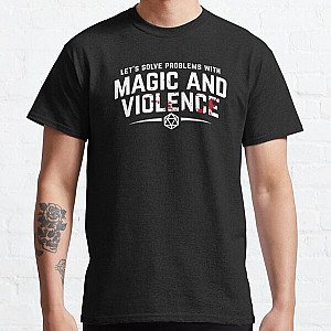 Let's Solve Problems With Magic and Violence - Funny DnD Gaming Classic T-Shirt RB1210