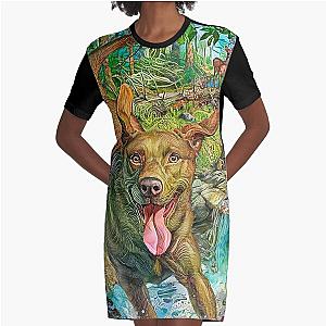 Happiest DogDay Graphic T-Shirt Dress