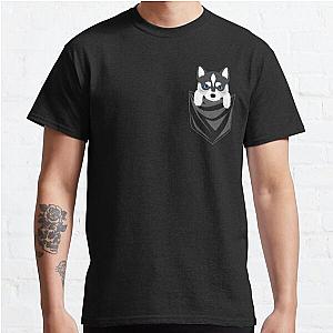 Dog In Pocket T-Shirts - Funny Siberian Husky In Your Pocket Classic T-Shirt RB1011