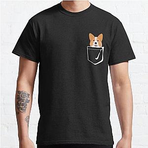 Dog In Pocket T-Shirts - Corgi In Pocket Classic T-Shirt RB1011