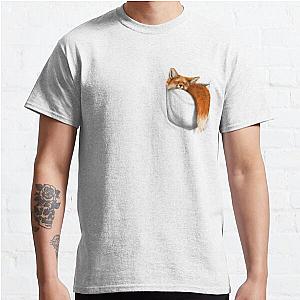 Dog In Pocket T-Shirts - Sleepy Fox In My Pocket  Classic T-Shirt RB1011