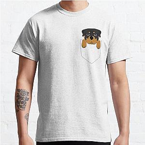 Dog In Pocket T-Shirts - Funny Rottweiler In Your Pocket Classic T-Shirt RB1011