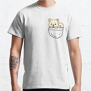 Dog In Pocket T-Shirts - Pocket Shiba Inu (cream) Classic T-Shirt RB1011