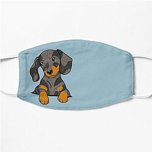 Dog In Pocket Face Masks - Dapple Dachshund Puppy in Your Pocket Flat Mask RB1011