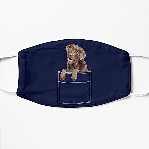 Dog In Pocket Face Masks - Lab Dog Lover Chocolate Labrador Retriever In The Pocket Pocket Labrador Dog Chocolate Lab Dog Lover Shirts Flat Mask RB1011